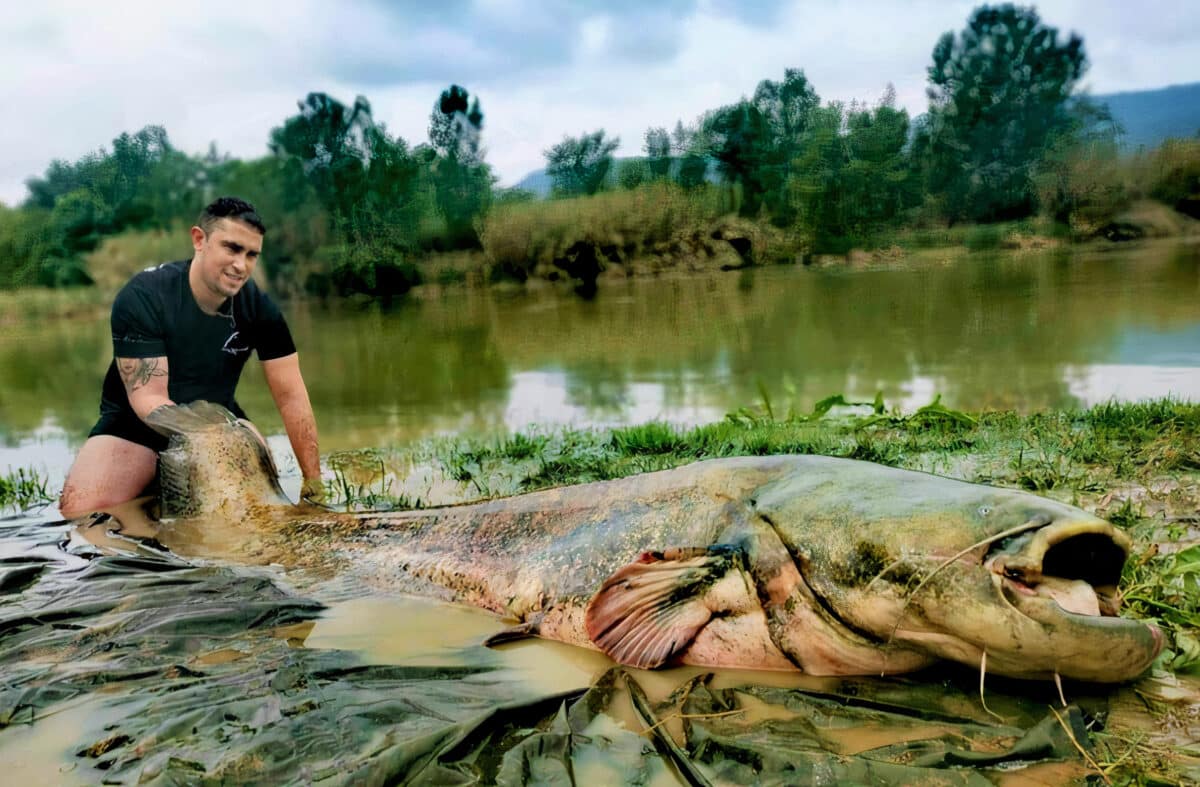 Obrovský sumec o délce 249 centimetrů: Rybář ho chytil na peletu s žížalou