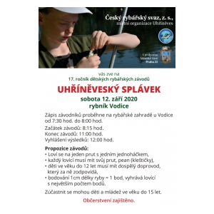 Pozvánka na dětský rybářský závod Uhříněveský splávek