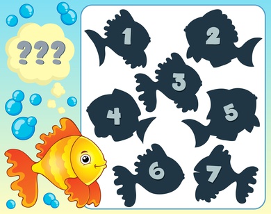 Dětská zábava: Fish riddle theme image 4 - eps10 vector illustration.