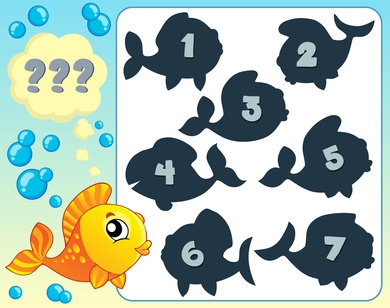 Dětská zábava: Fish riddle theme image 6 - eps10 vector illustration.