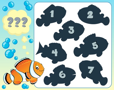 Dětská zábava: Fish riddle theme image 8 - eps10 vector illustration.